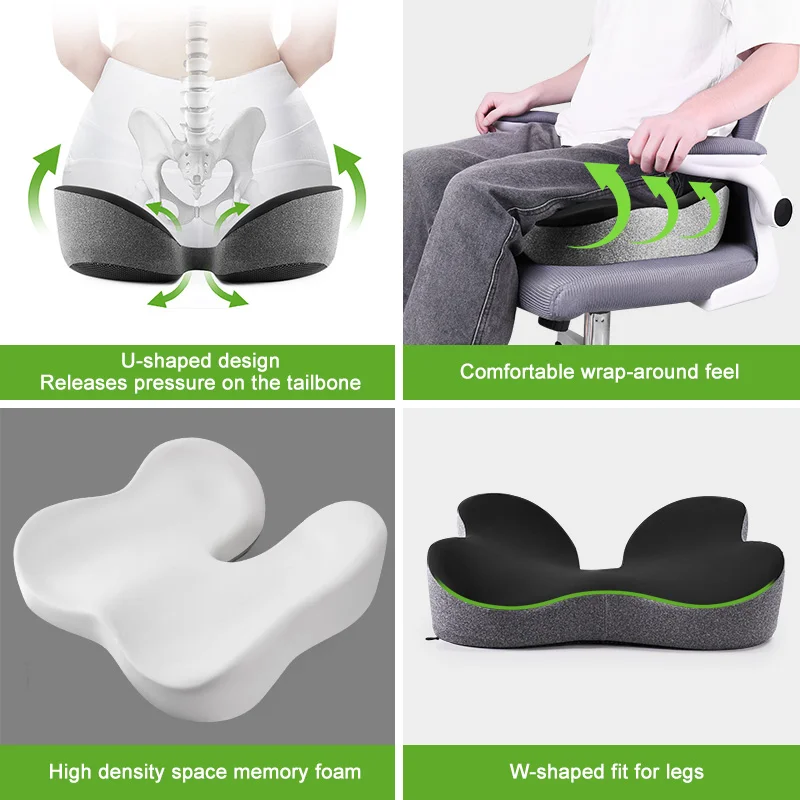 Coccyx Pain, Tailbone support cushion, orthopedic memory foam cushion, seat cushion for coccyx pain, ergonomic pillow for sitting, best cushion for tailbone pain, posture correction pillow, coccyx relief cushion, memory foam seat pad, cushion for sitting long hours, back support cushion for chair